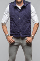 Diamond Hooded Vest In Navy - AXEL'S