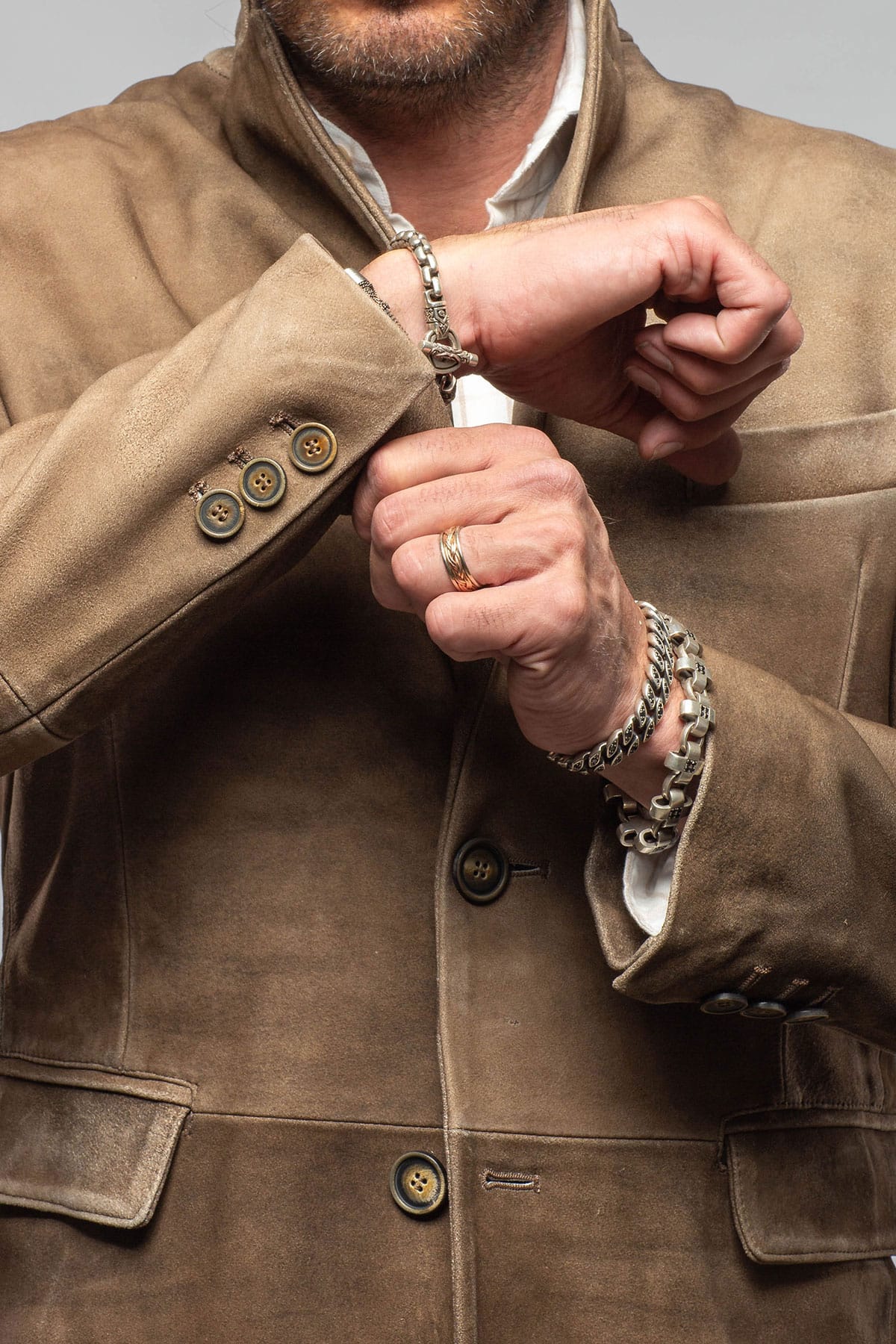 Red Stone Collection GT Camel Break Blazer In Saddle Mens - Outerwear - Leather