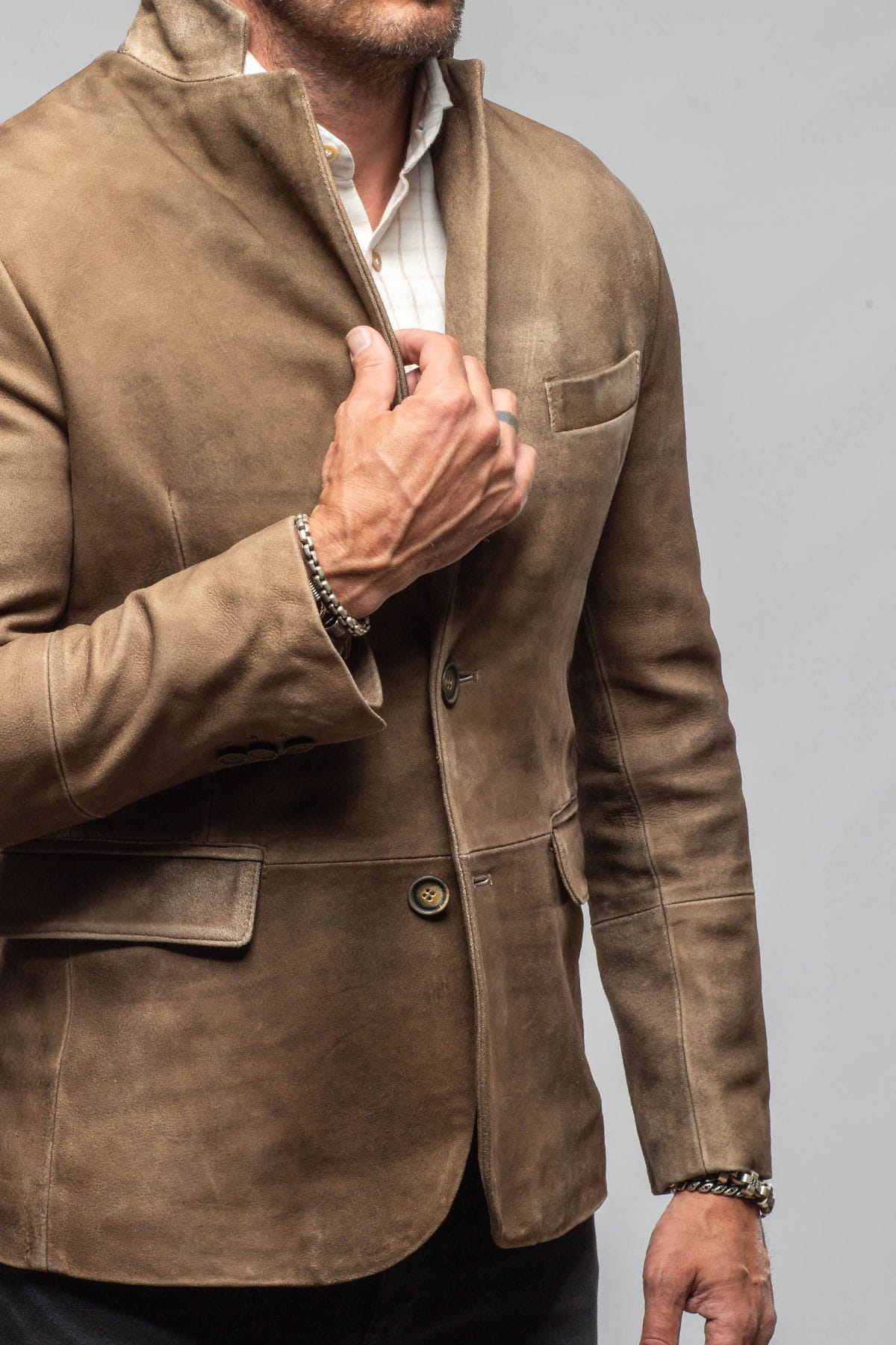 Red Stone Collection GT Camel Break Blazer In Saddle Mens - Outerwear - Leather