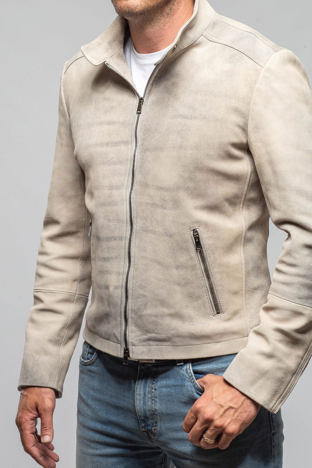 Red Stone Collection Hartwill Moto Jacket In Sughero Mens - Outerwear - Leather