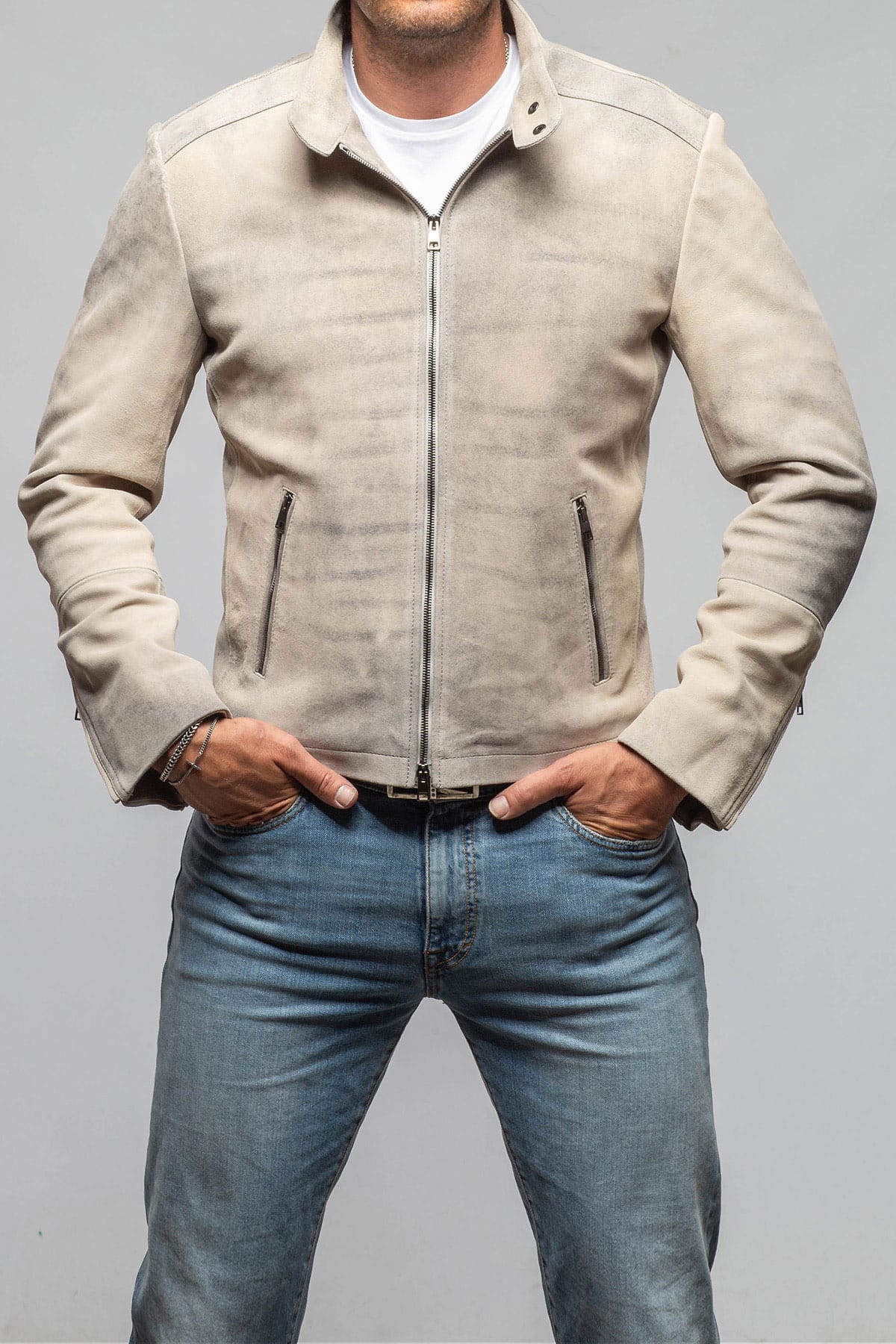 Red Stone Collection Hartwill Moto Jacket In Sughero Mens - Outerwear - Leather