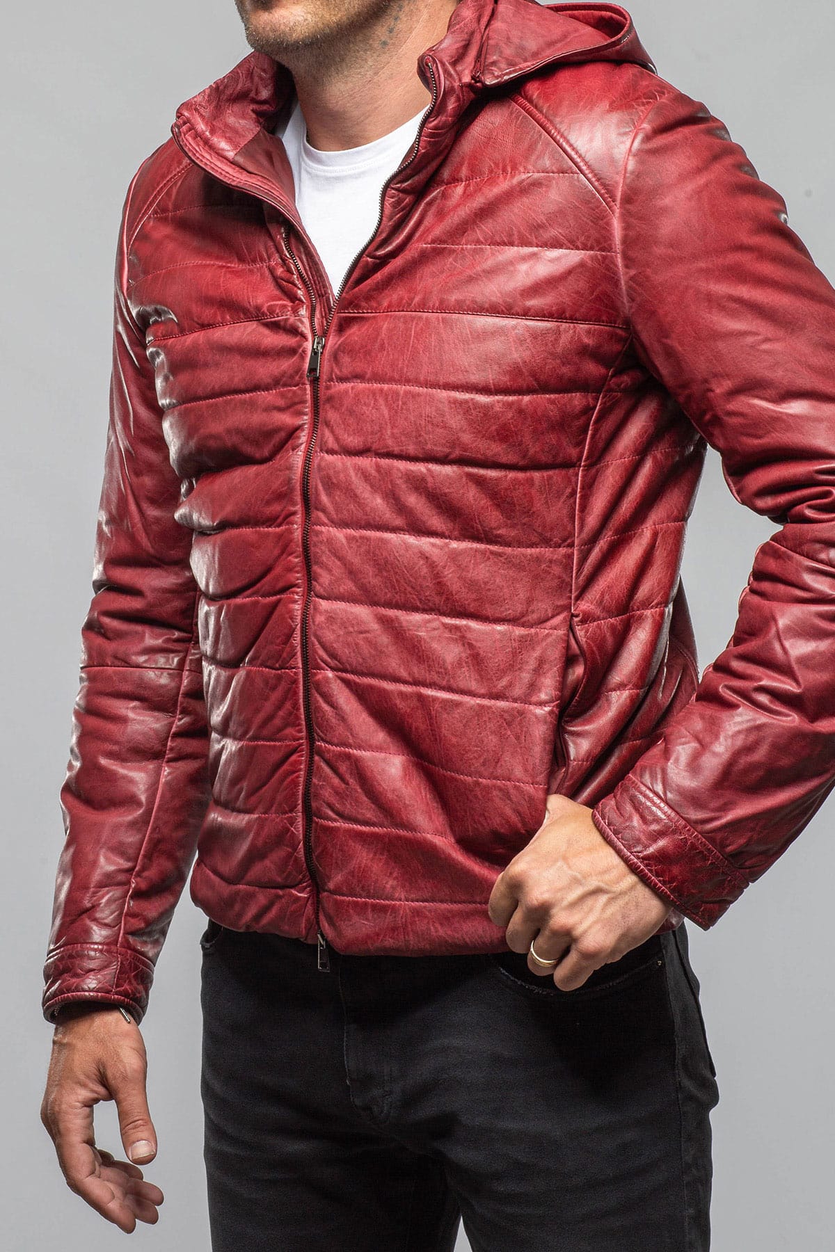 Red Stone Collection Jackson Hooded Retro Puffer Mens - Outerwear - Leather