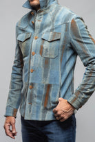 Rebel One Distressed Shirt In Blue - AXEL'S