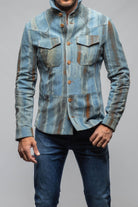 Rebel One Distressed Shirt In Blue - AXEL'S