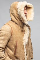 Rustic Mid length Shearling In Champagne - AXEL'S