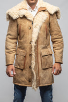 Rustic Mid length Shearling In Champagne - AXEL'S
