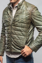 Vintage Leather Quilted Jacket In Military - AXEL'S