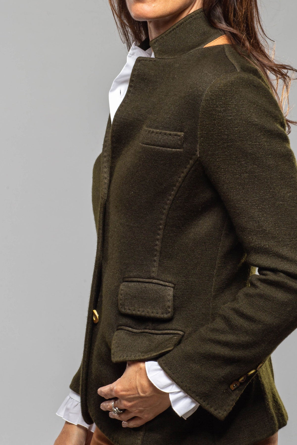 Camille Over-dyed Blazer In Khaki - AXEL'S