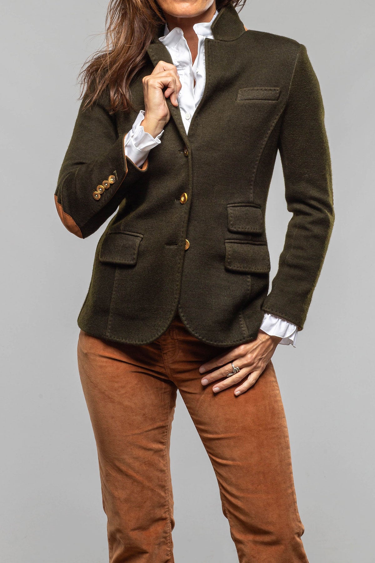 Camille Over-dyed Blazer In Khaki - AXEL'S