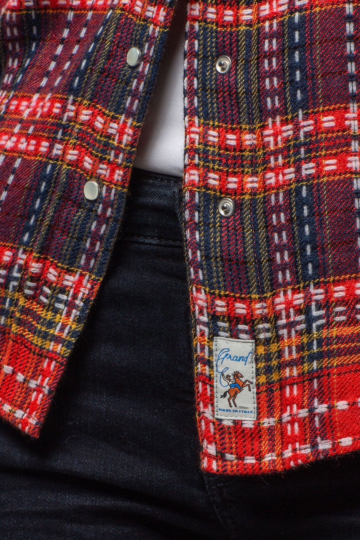 Richard Grand Daria Basket Weave Cashmere Shirt In Persimmons Ladies - Tops