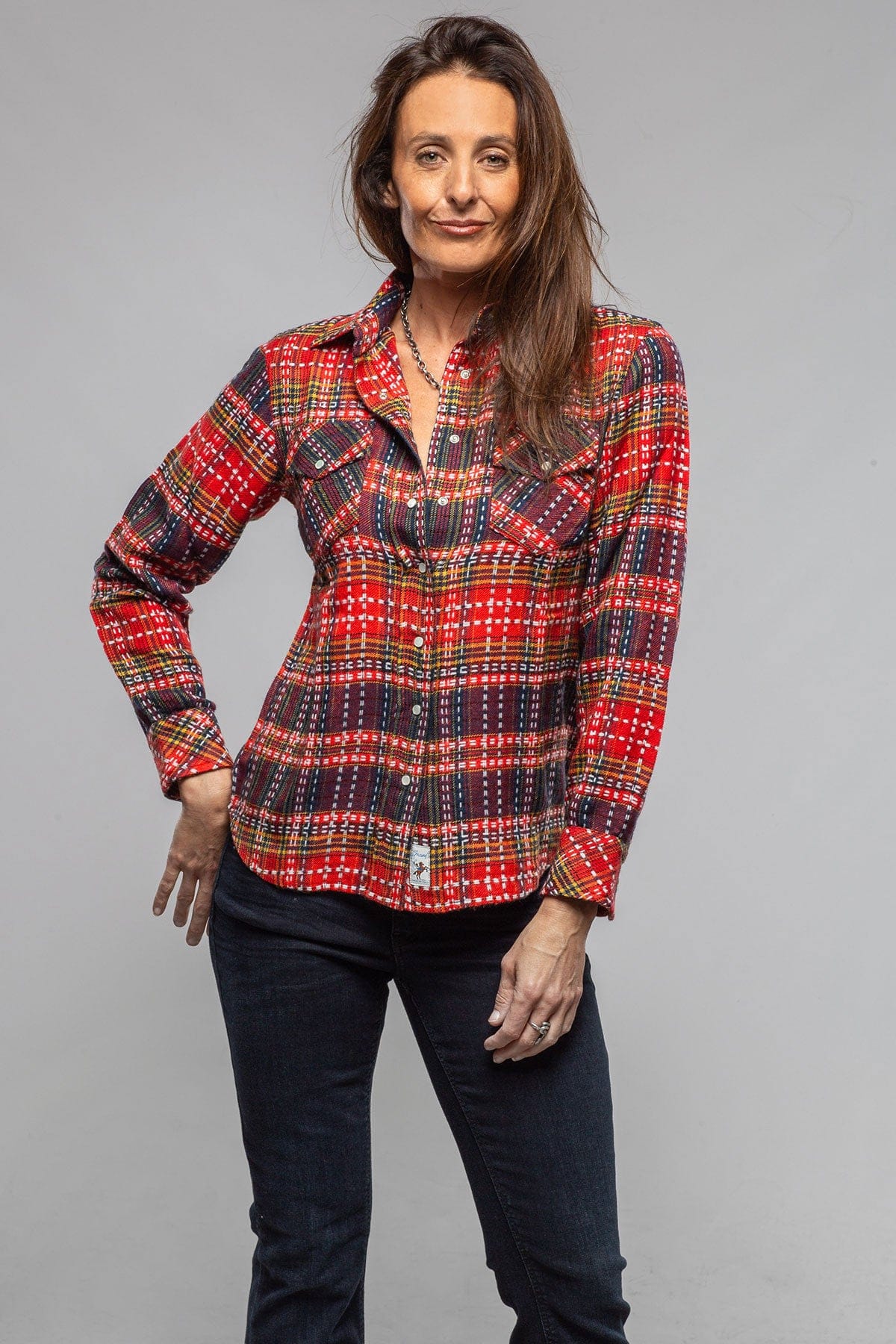 Richard Grand Daria Basket Weave Cashmere Shirt In Persimmons Ladies - Tops