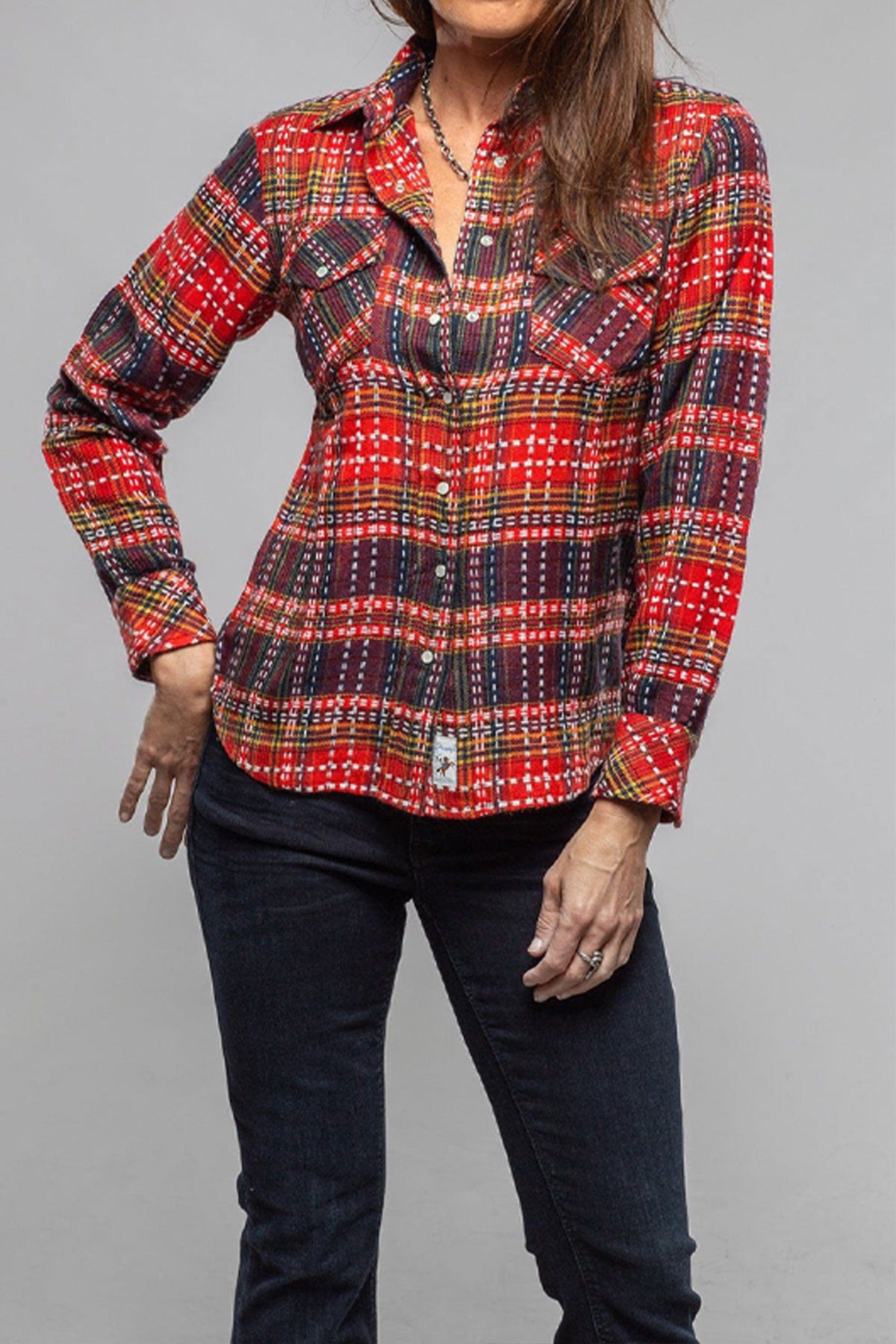 Daria Basket Weave Cashmere Shirt In Persimmons - AXEL'S