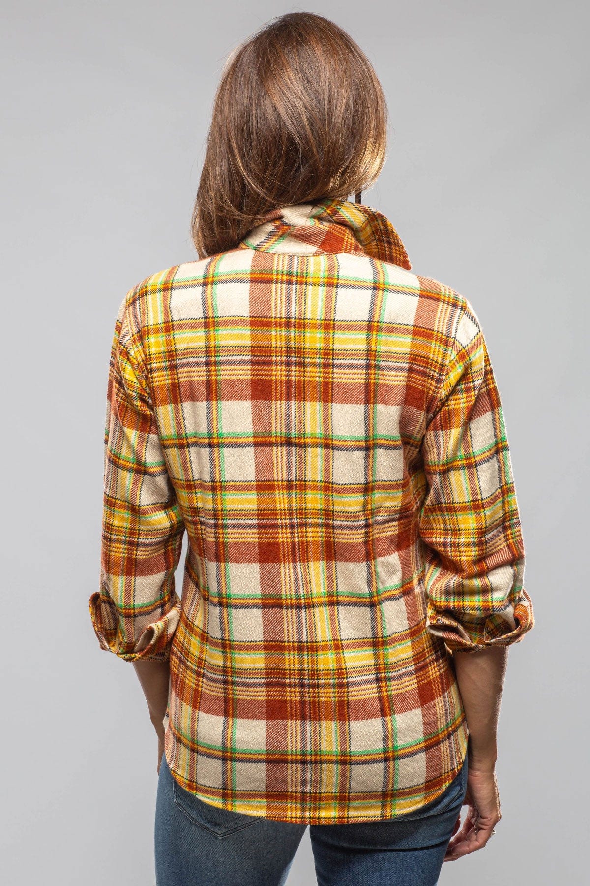 Fireside Cashmere Flannel Snap Shirt In Cinnamon - AXEL'S