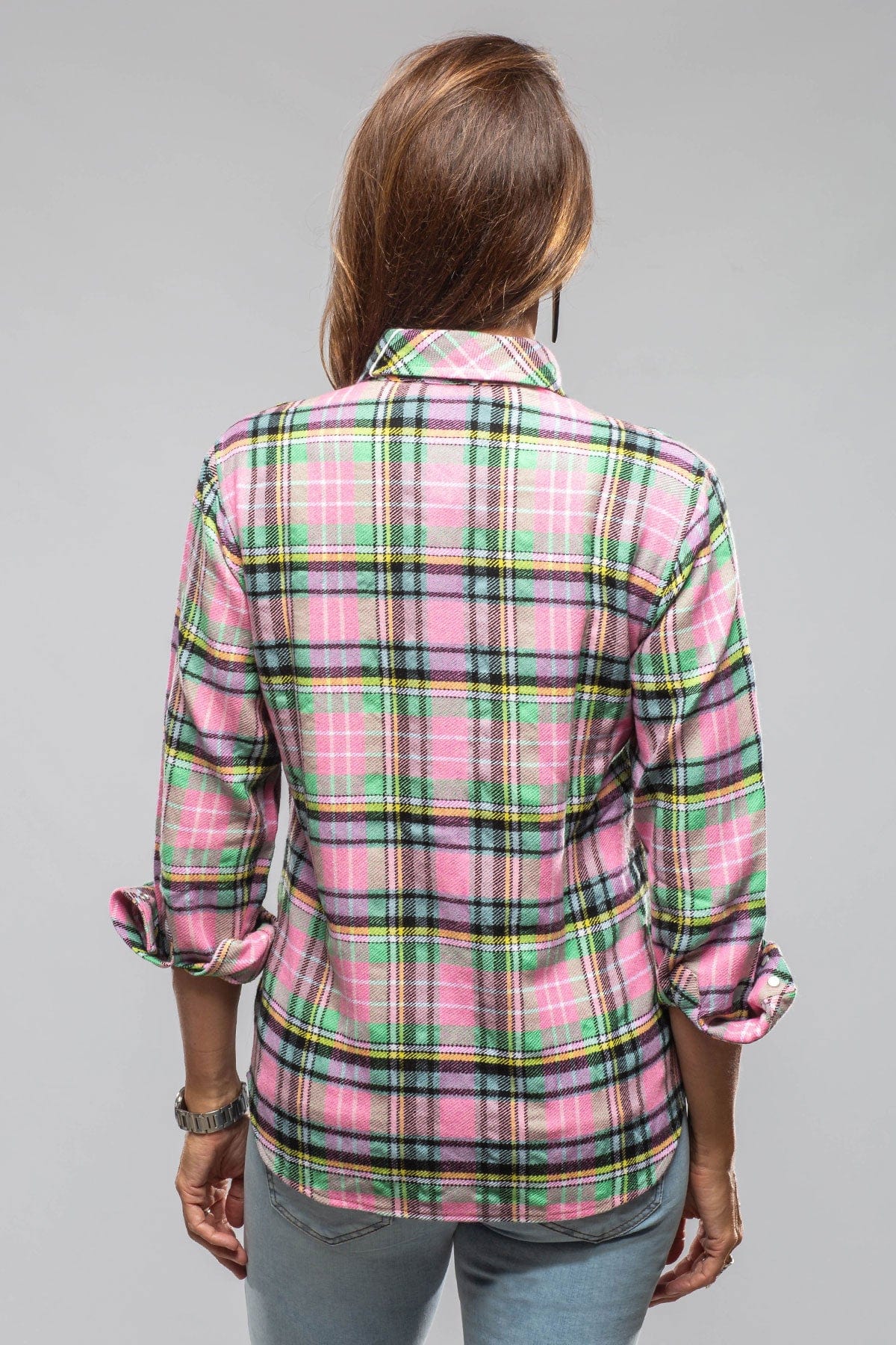Fireside Cashmere Flannel Snap Shirt In Pink - AXEL'S