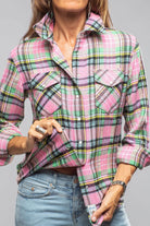 Fireside Cashmere Flannel Snap Shirt In Pink - AXEL'S