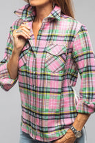 Fireside Cashmere Flannel Snap Shirt In Pink - AXEL'S