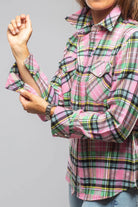 Fireside Cashmere Flannel Snap Shirt In Pink - AXEL'S