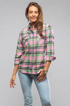 Fireside Cashmere Flannel Snap Shirt In Pink - AXEL'S