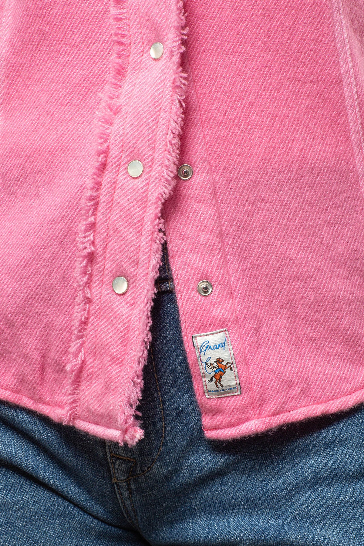 Gaby Raw Edge Overdye Cashmere Shirt In Bubblegum - AXEL'S