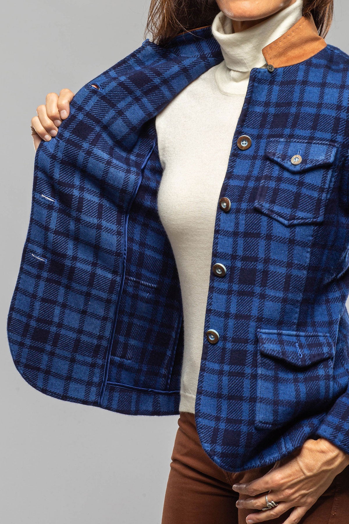 Hannah Plaid Cashmere Jacket - AXEL'S
