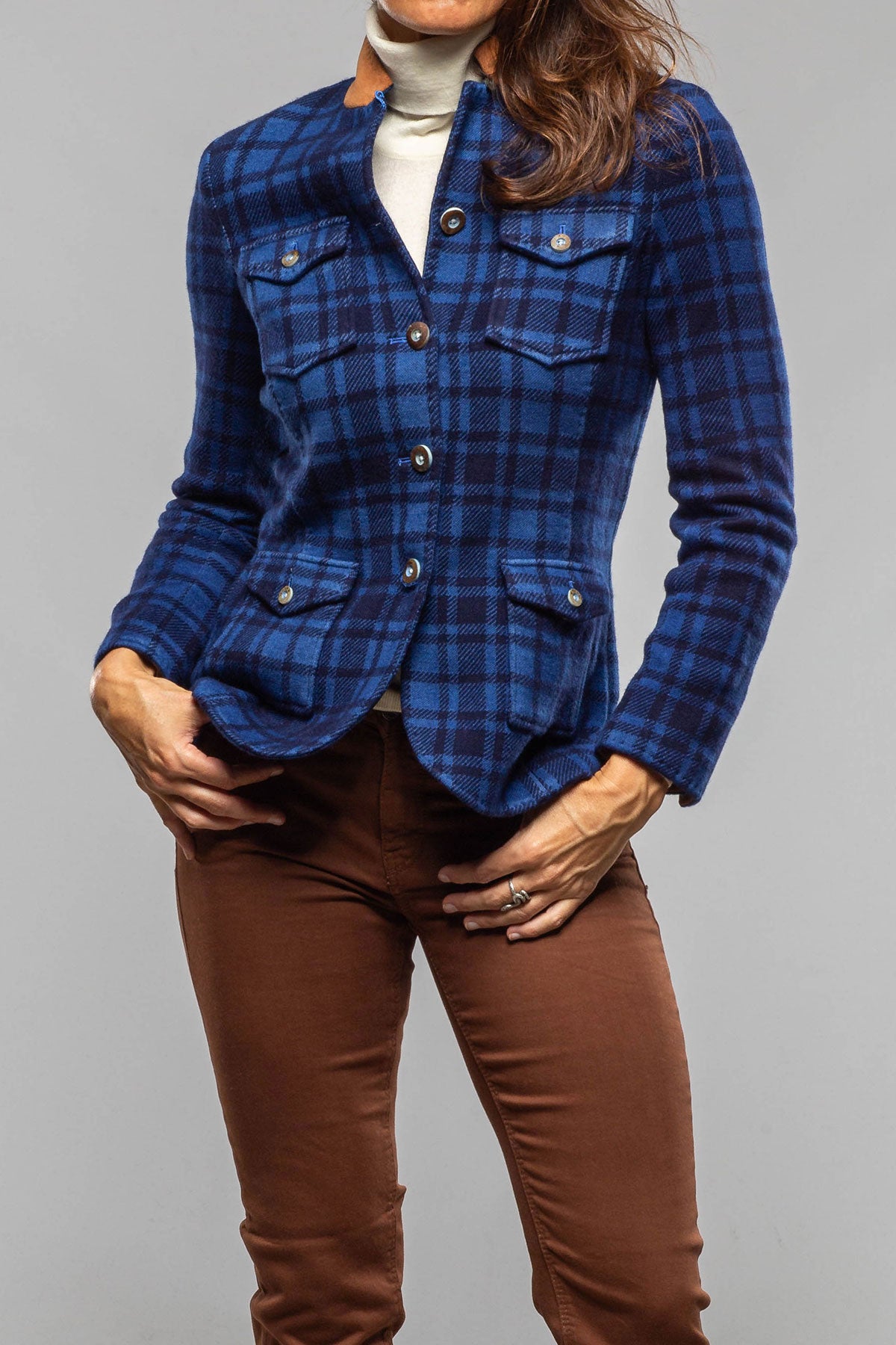 Hannah Plaid Cashmere Jacket - AXEL'S