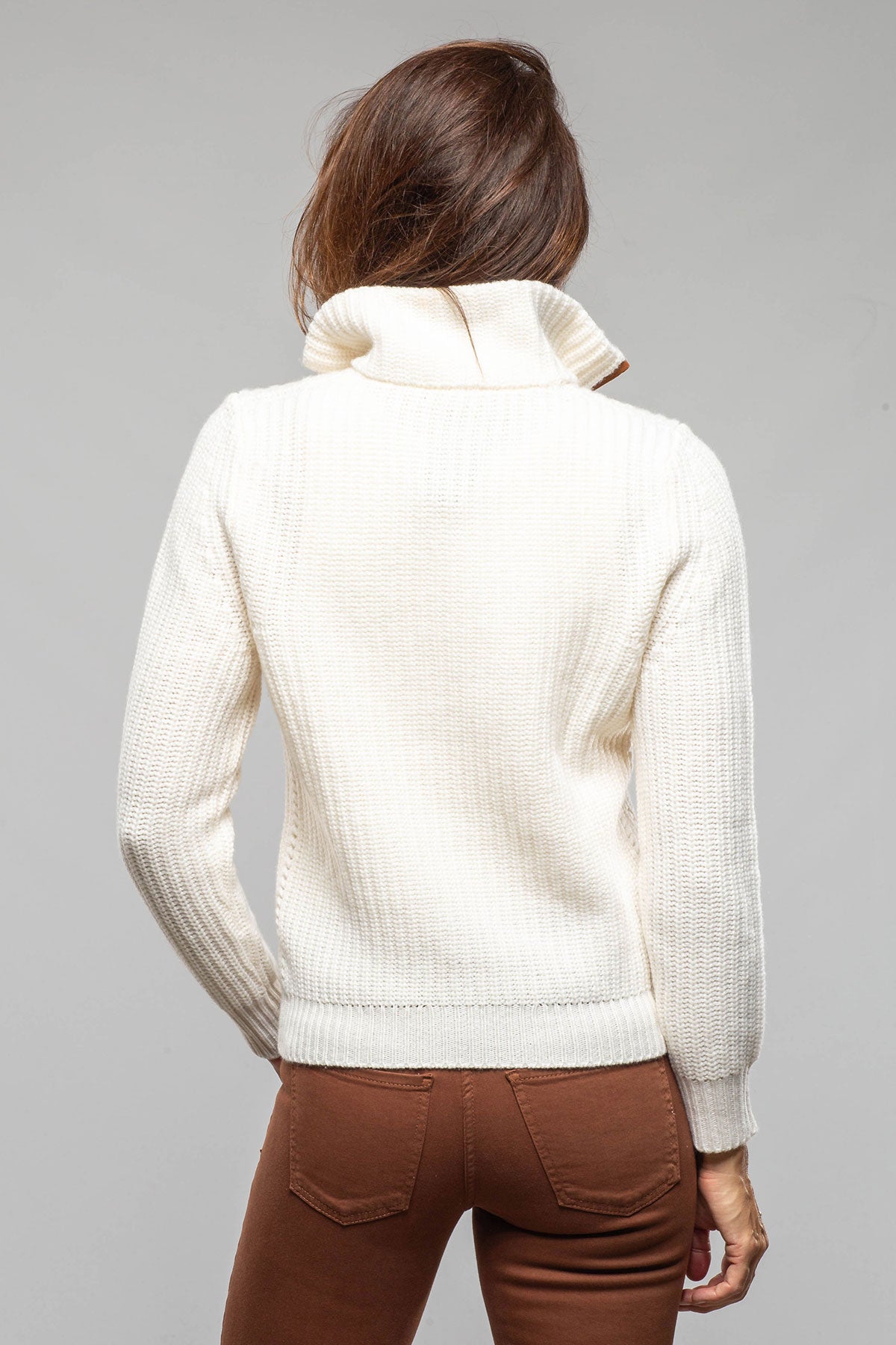 Ivy 1/4 Zip Cashmere Sweater In Ivory - AXEL'S