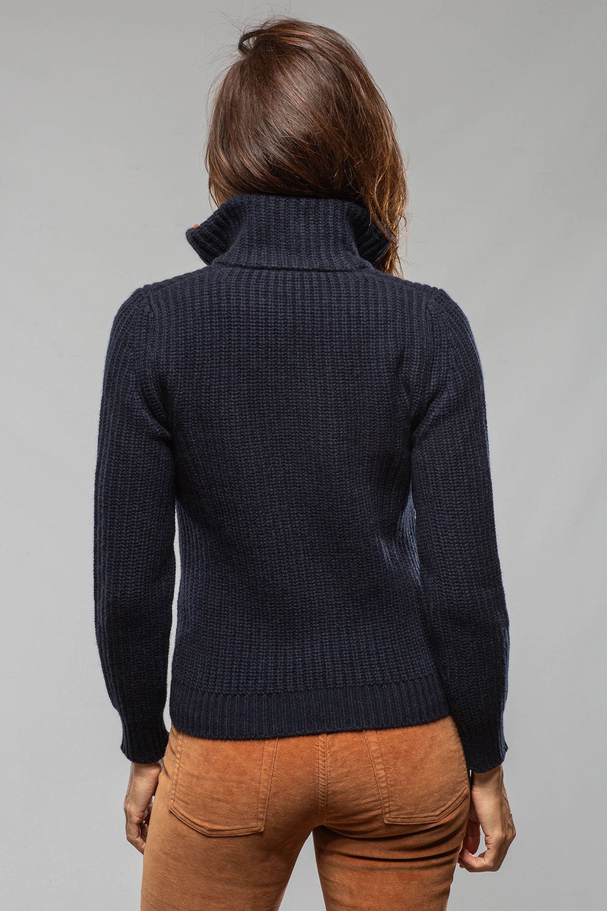 Ivy 1/4 Zip Cashmere Sweater In Midnight - AXEL'S