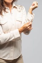 Juliette Embroidered Cashmere Western Shirt In Cream - AXEL'S