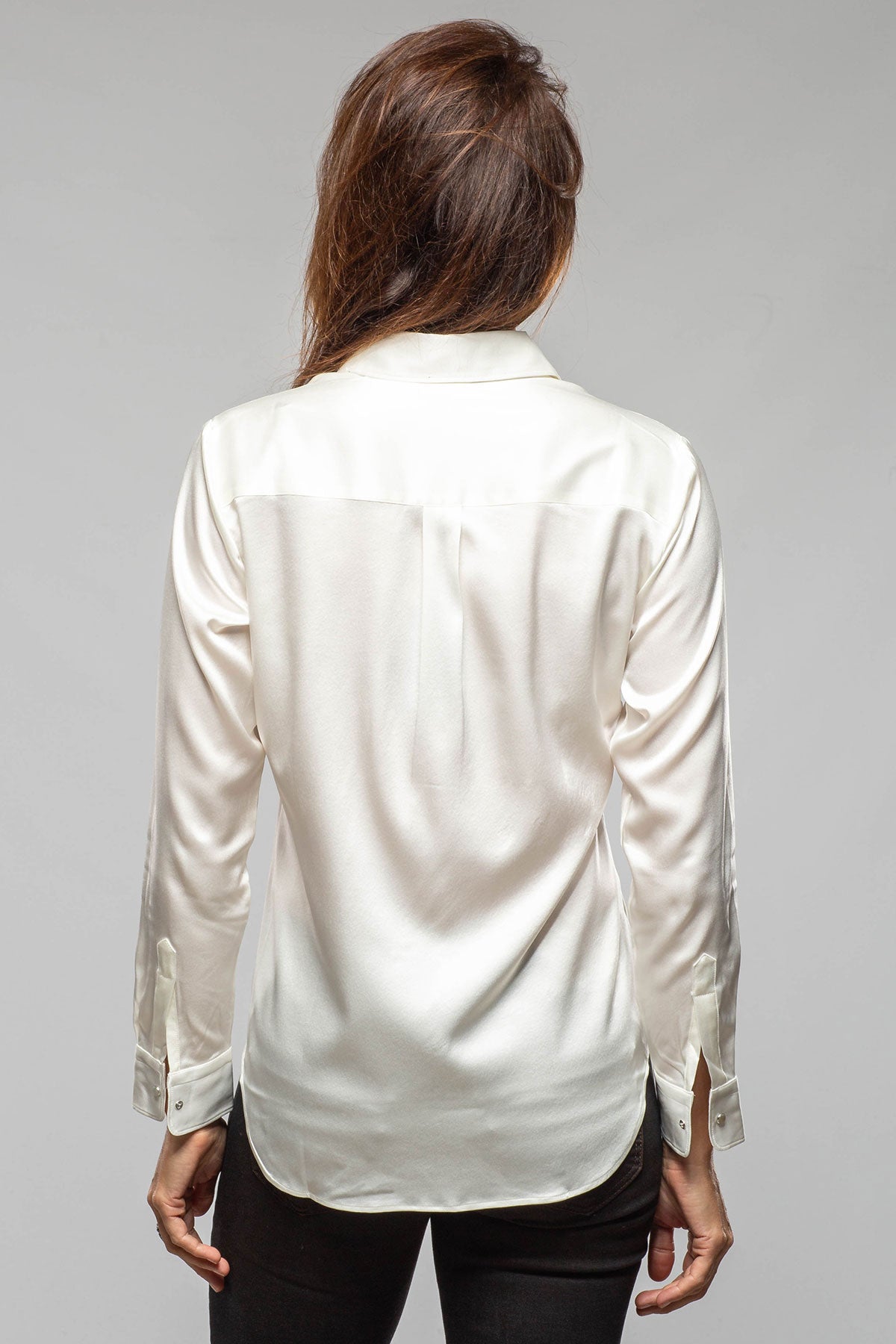 Lady Western Silk Snap Shirt Ivory - AXEL'S