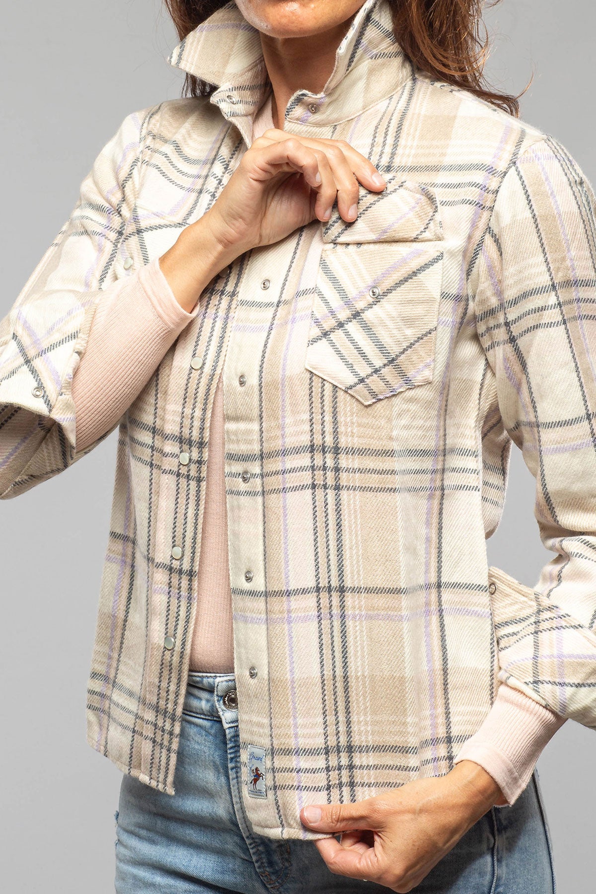 Maybelle Plaid Cashmere Western Snap Shirt - AXEL'S