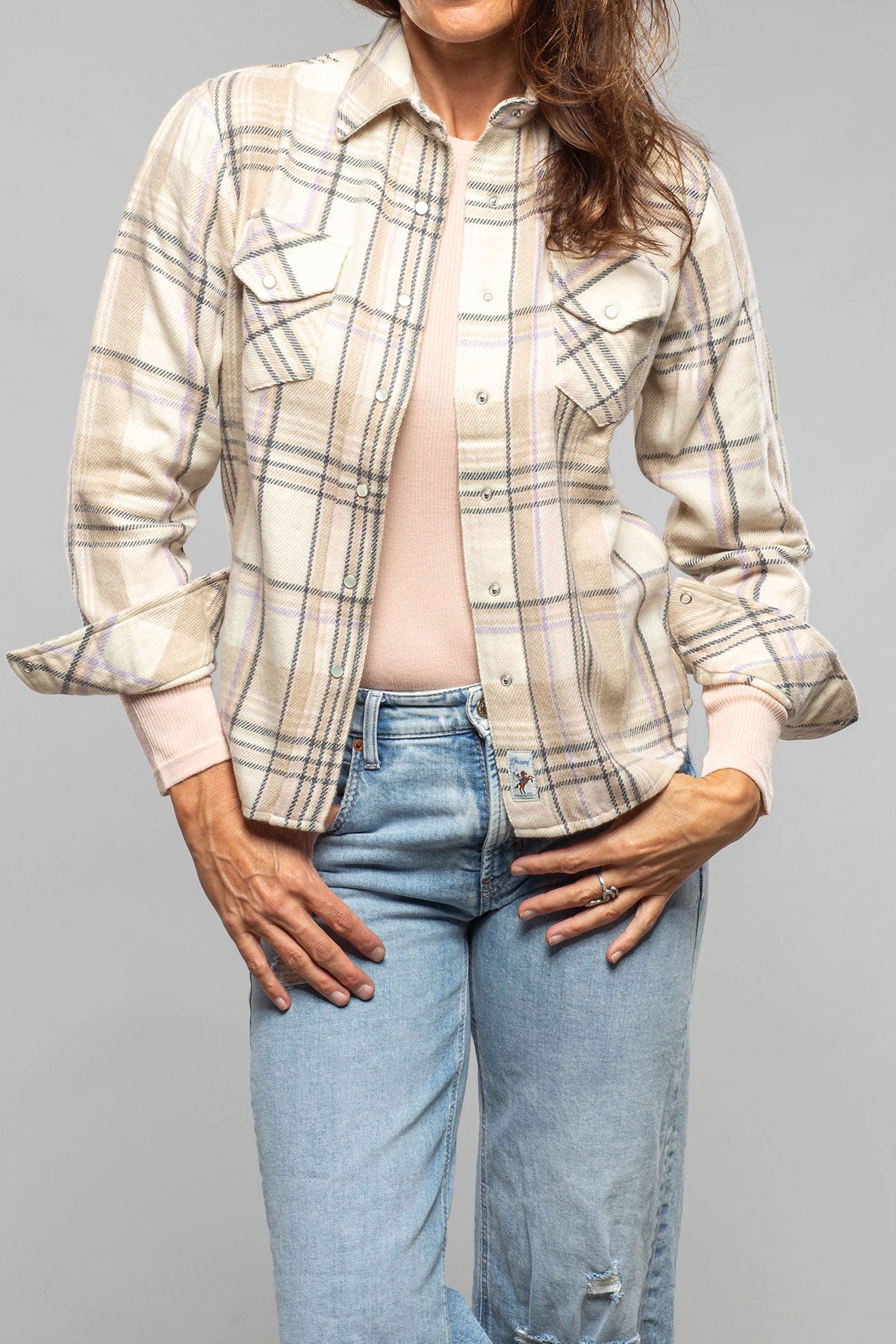 Maybelle Plaid Cashmere Western Snap Shirt - AXEL'S
