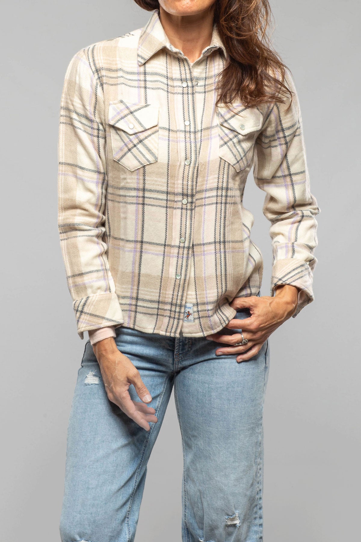 Maybelle Plaid Cashmere Western Snap Shirt - AXEL'S