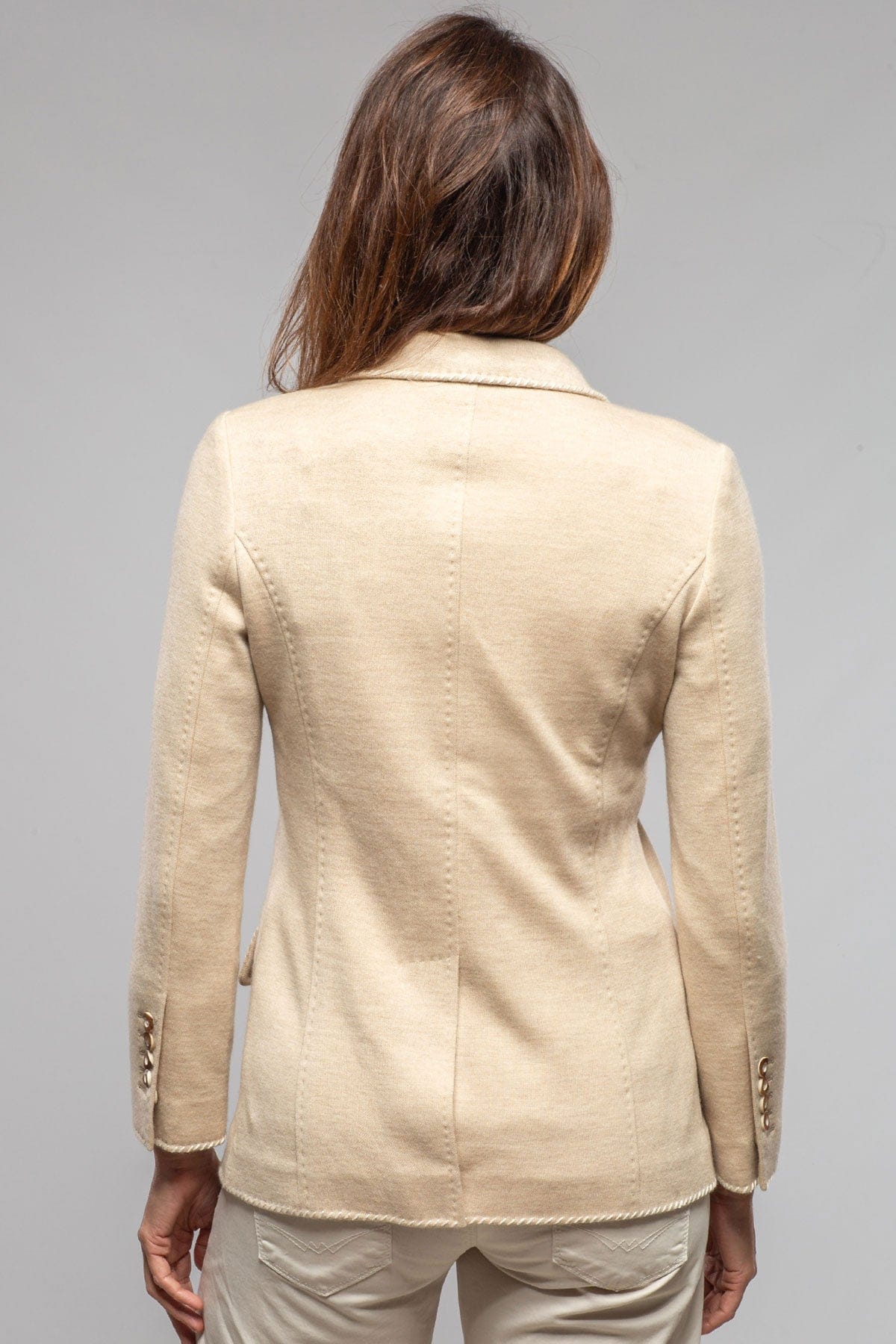 Richard Grand Melinda Whipstitch Cashmere Blazer In Oatmeal Ladies - Tailored - Jackets