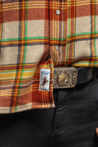 Cashmere Flannel Snap Shirt In Brick Yellow - AXEL'S