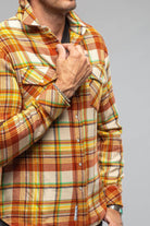 Cashmere Flannel Snap Shirt In Brick Yellow - AXEL'S