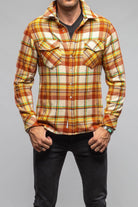 Cashmere Flannel Snap Shirt In Brick Yellow - AXEL'S