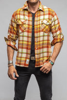 Cashmere Flannel Snap Shirt In Brick Yellow - AXEL'S