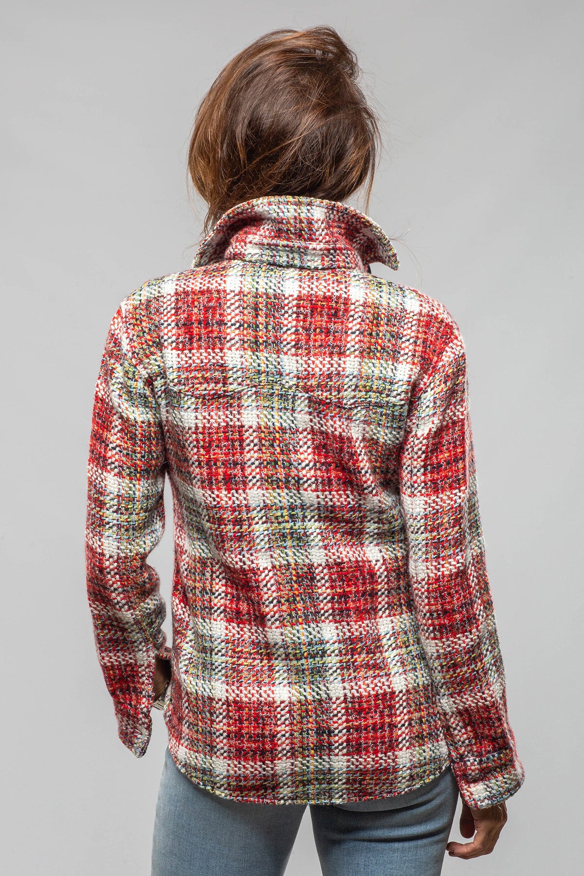 Richard Grand Nikki Cashmere Multi Color Plaid Over Shirt | Ladies - Tops