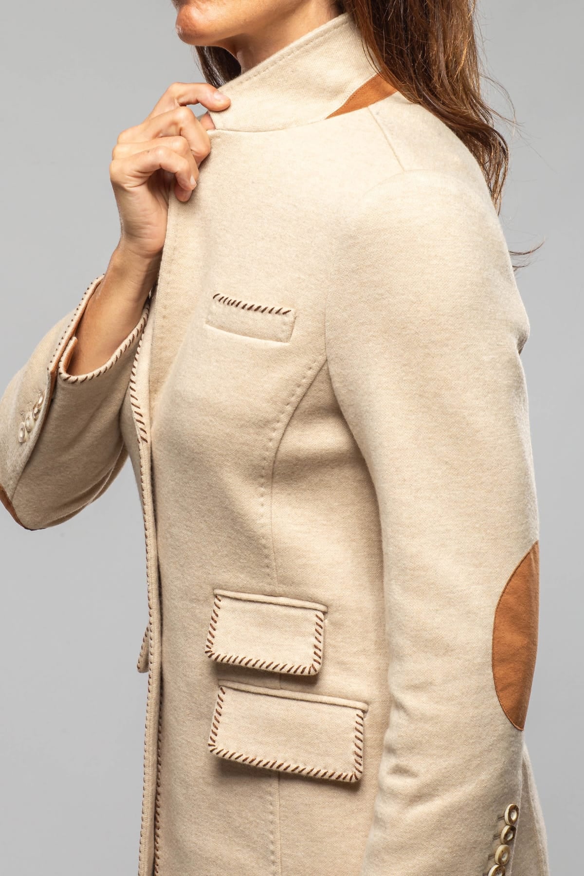 Richard Grand Pamela Whipstitch Details Cashmere Coat Ladies - Tailored - Jackets