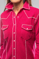 Whipstitch Cashmere Western Shirt In Raspberry Melange - AXEL'S