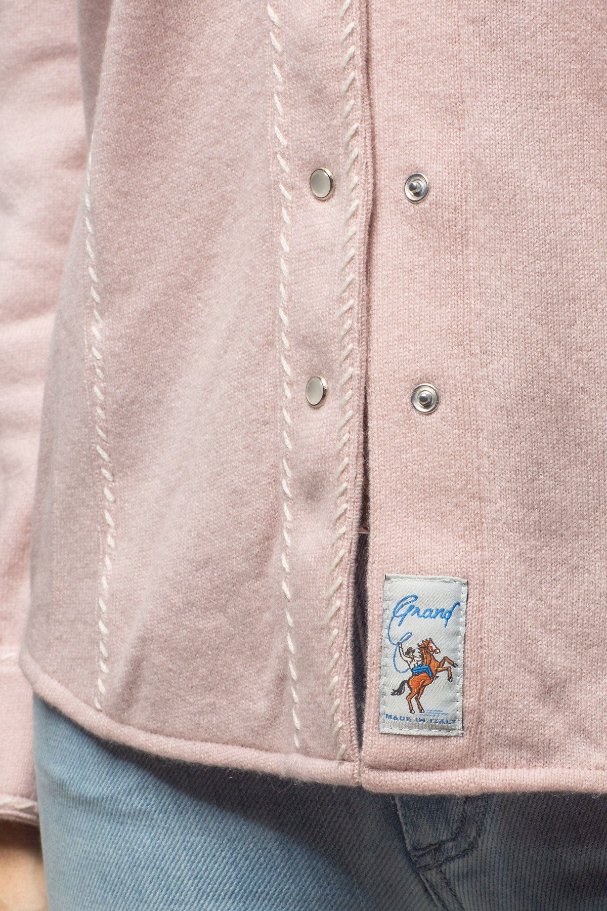 Richard Grand Whipstitch Cashmere Western Shirt In Soft Pink Ladies - Tops