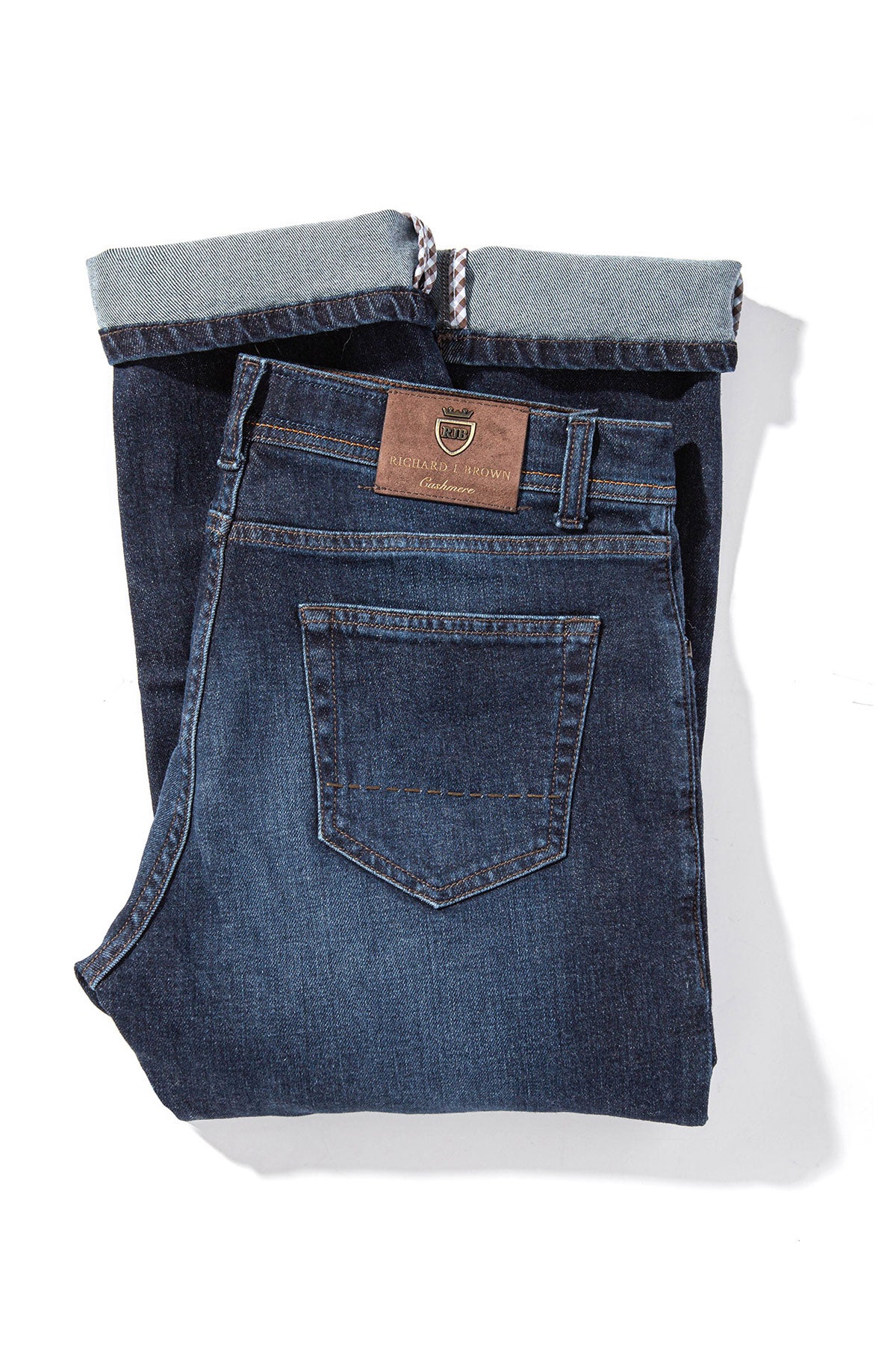 Athens Cashmere Denim 5-Pocket In Dark Wash - AXEL'S