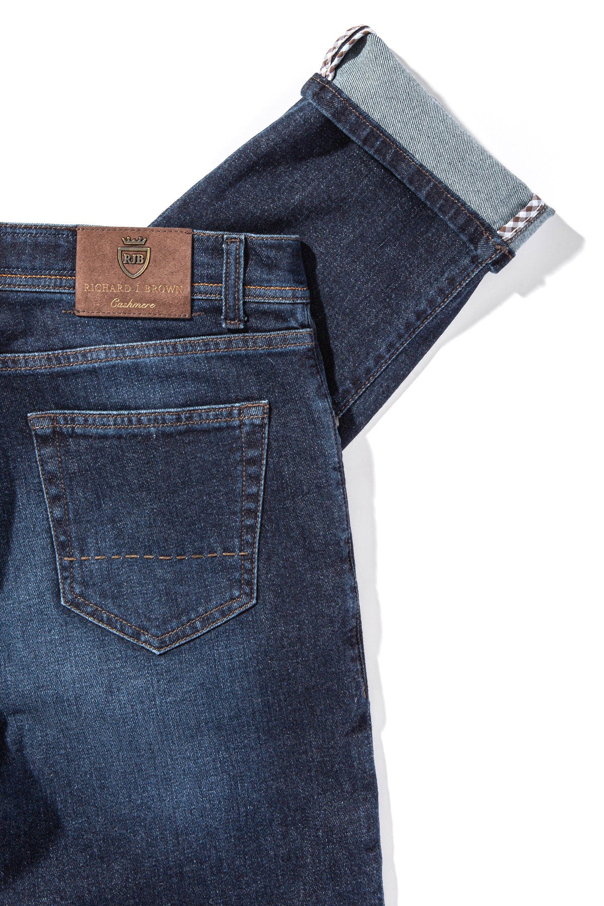 Athens Cashmere Denim 5-Pocket In Dark Wash - AXEL'S