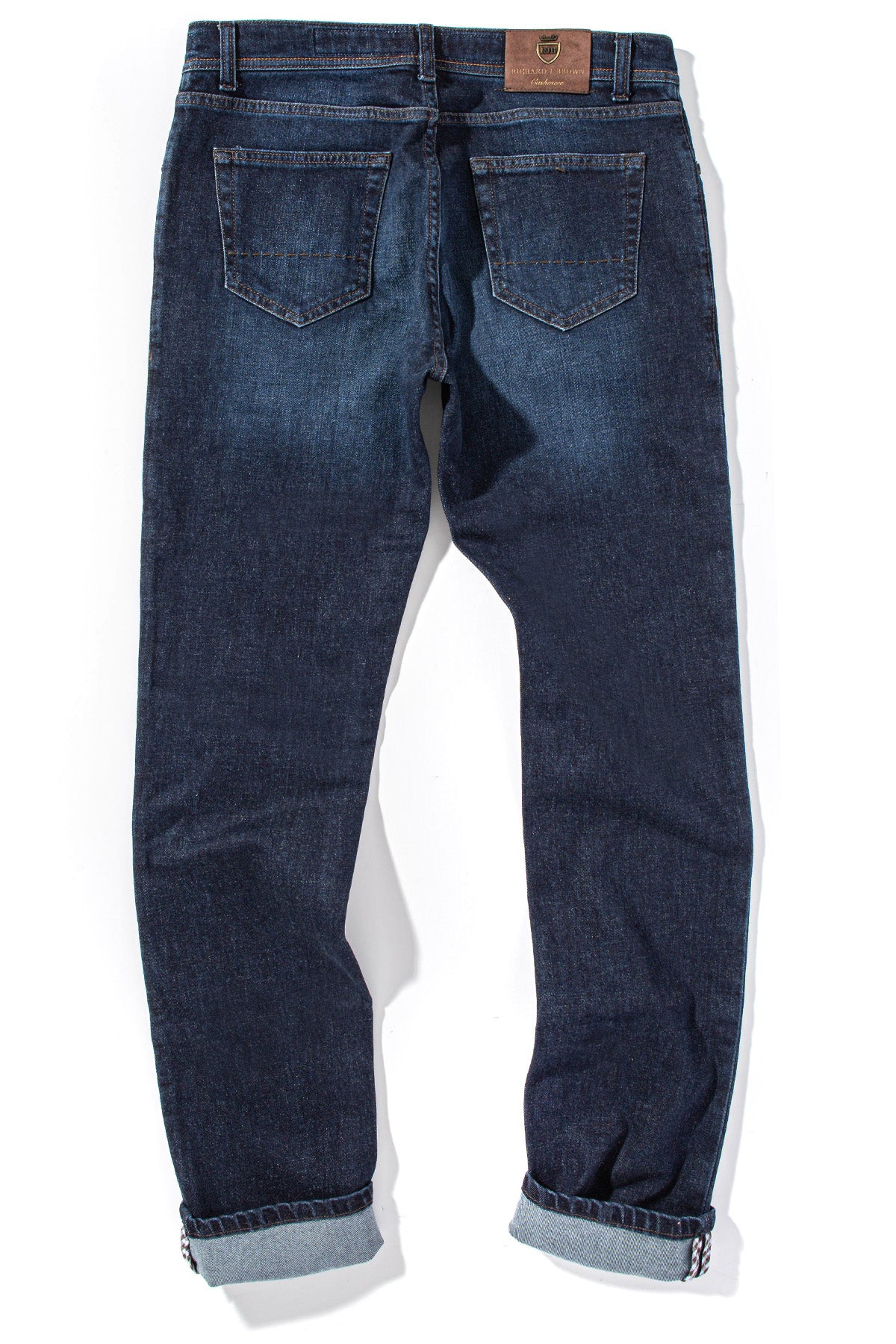 Athens Cashmere Denim 5-Pocket In Dark Wash - AXEL'S