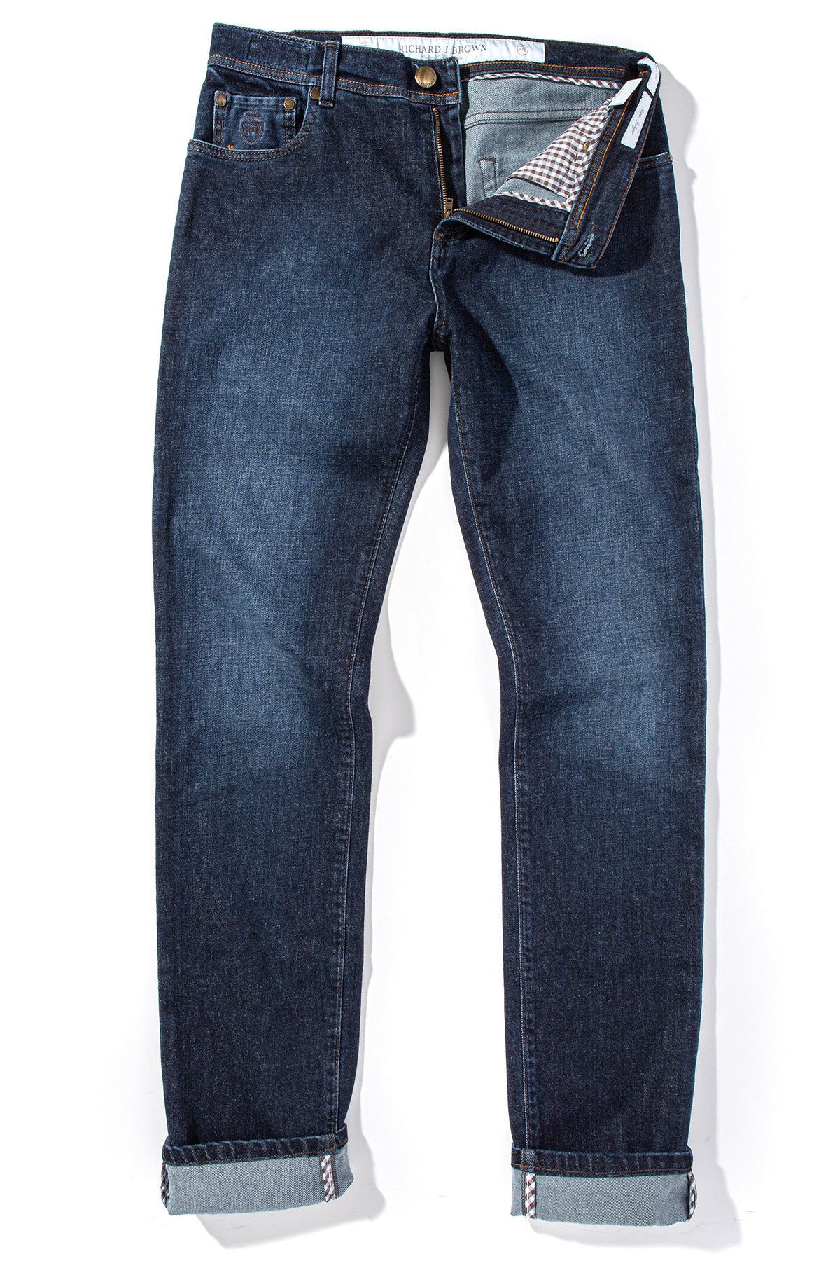 Athens Cashmere Denim 5-Pocket In Dark Wash - AXEL'S