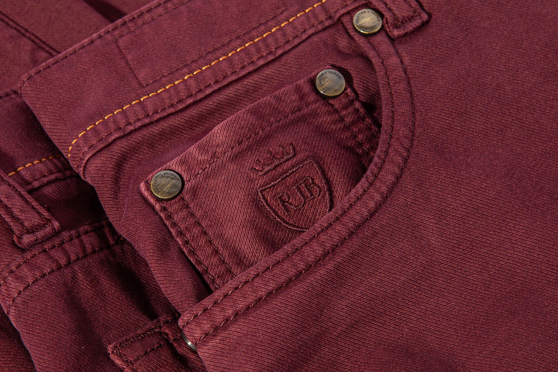 Richard J Brown Lawrence Washed Cashmere 5-Pocket In Burgundy | Mens - Pants - 5 Pocket