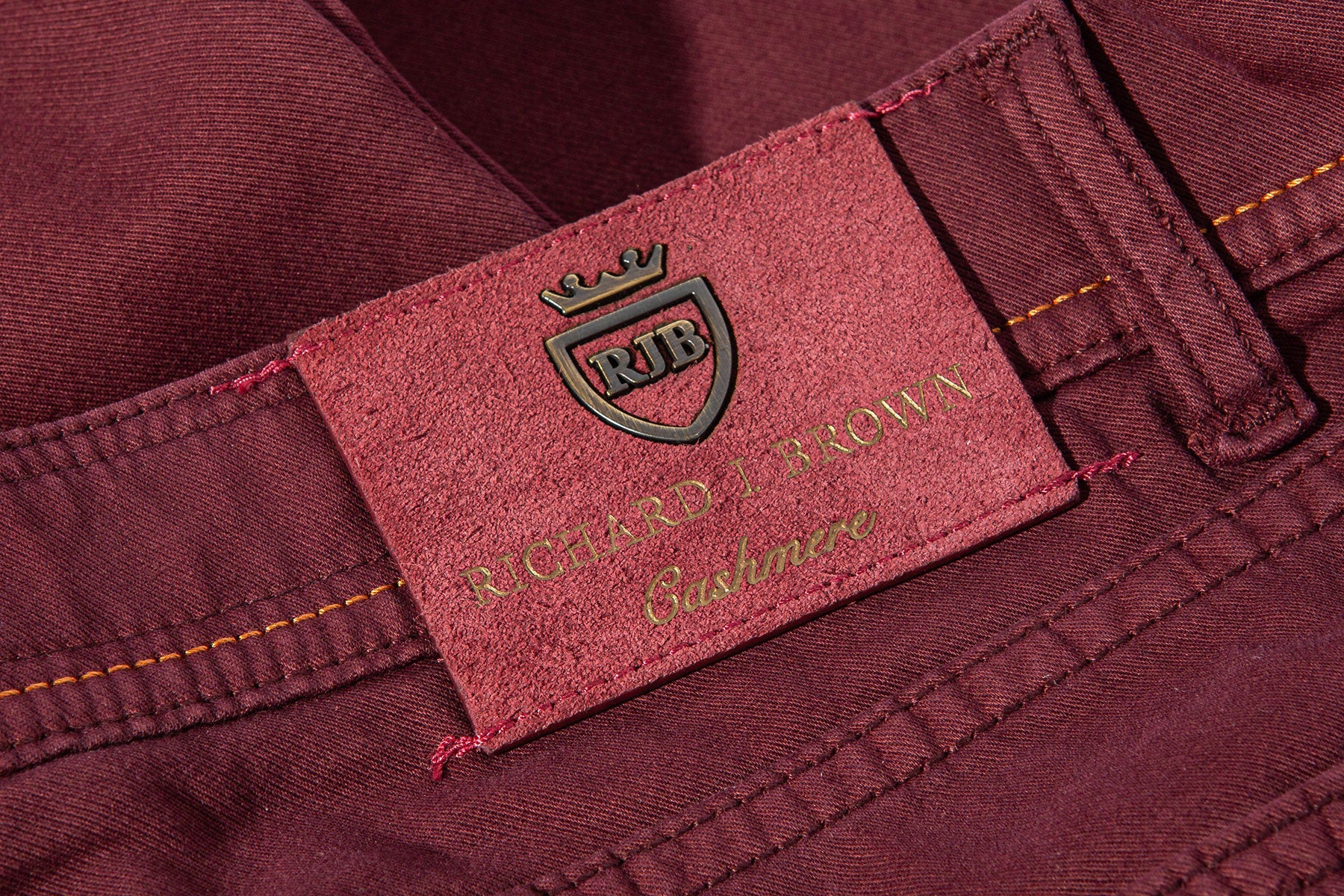 Richard J Brown Lawrence Washed Cashmere 5-Pocket In Burgundy | Mens - Pants - 5 Pocket