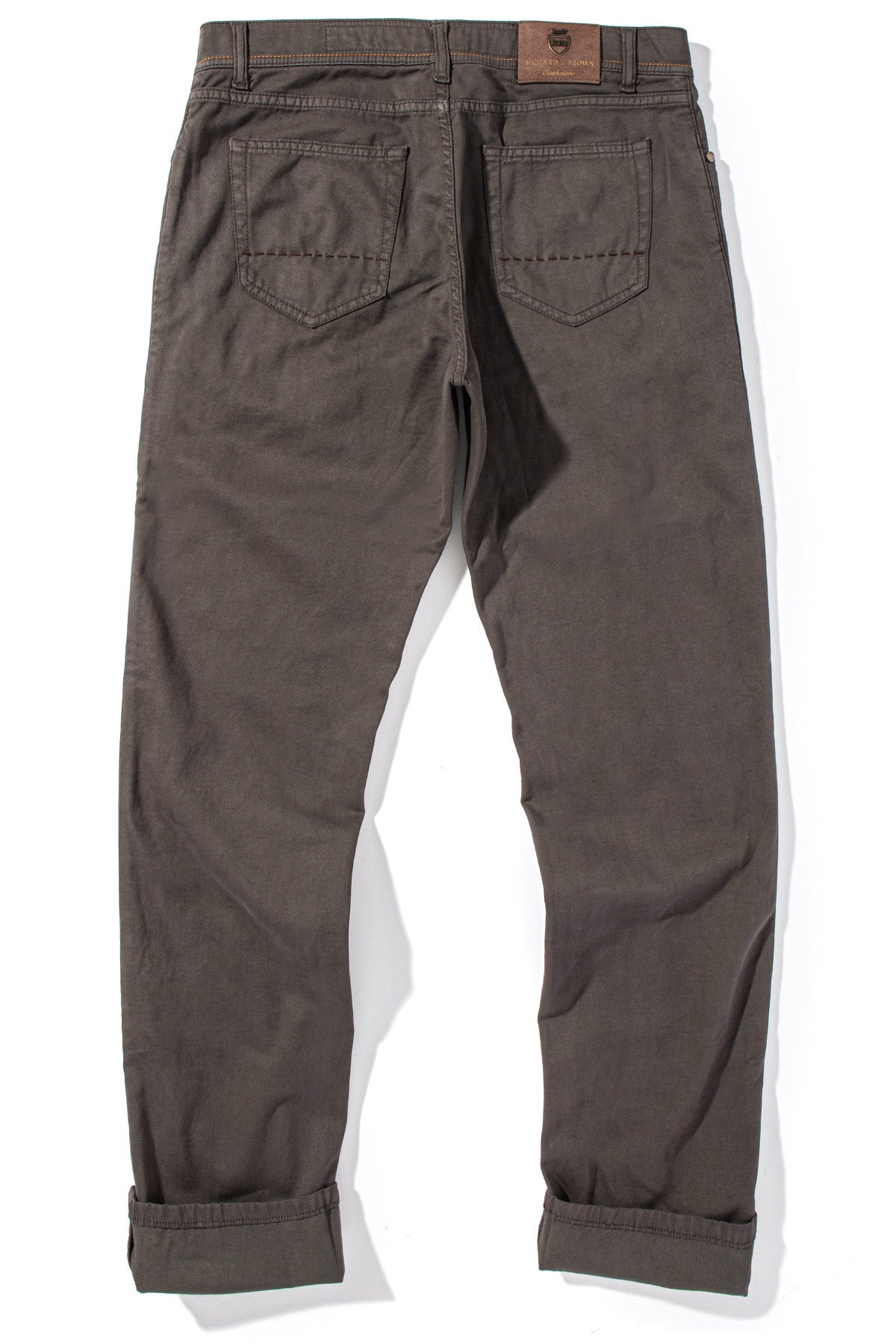 Lawrence Washed Cashmere 5-Pocket In Chocolate - AXEL'S