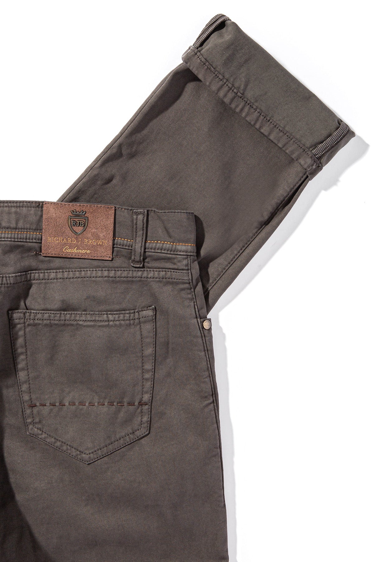 Lawrence Washed Cashmere 5-Pocket In Chocolate - AXEL'S