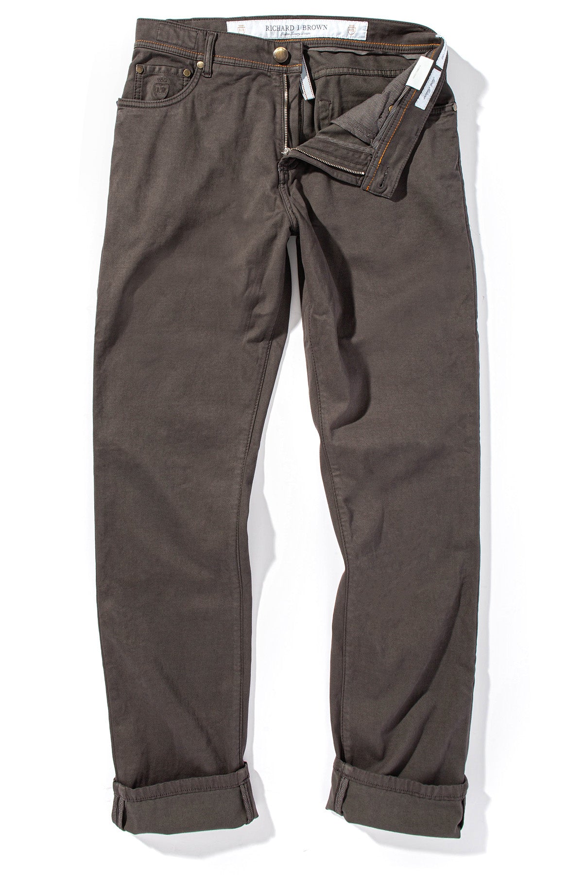 Lawrence Washed Cashmere 5-Pocket In Chocolate - AXEL'S